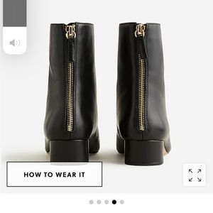 J Crew Roxie Ankle Boots Size 9.5 black leather 1.5 heel. Never worn